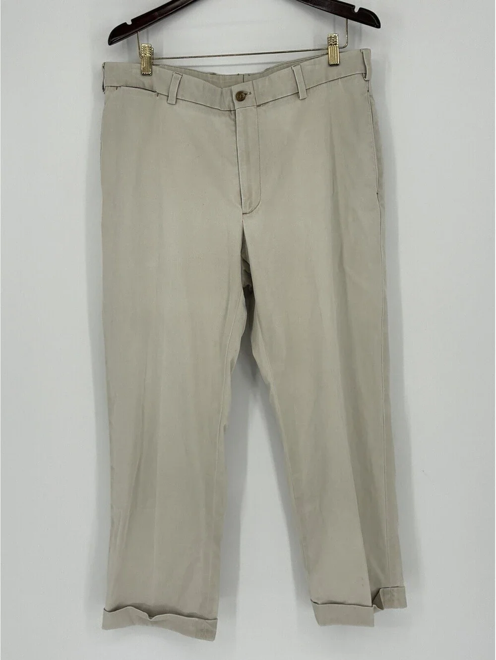 Bills Khakis Pants Men's 35 35x27 Tan Flat Front M2 Classic Fit Casual Comfort
